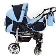 Baby-Sportive-Sistema-de-viaje-3-en-1-silla-de-paseo-carrito-con-capazo-y-silla-de-coche-RUEDAS-GIRATORIAS-y-accesorios-color-negro-azul-celeste-0-0