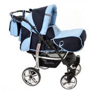 Baby-Sportive-Sistema-de-viaje-3-en-1-silla-de-paseo-carrito-con-capazo-y-silla-de-coche-RUEDAS-GIRATORIAS-y-accesorios-color-negro-azul-celeste-0-1