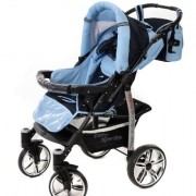 Baby-Sportive-Sistema-de-viaje-3-en-1-silla-de-paseo-carrito-con-capazo-y-silla-de-coche-RUEDAS-GIRATORIAS-y-accesorios-color-negro-azul-celeste-0-3